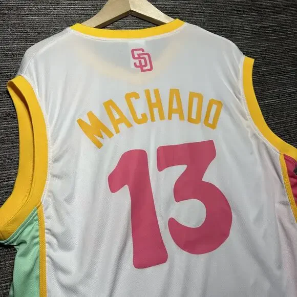 Padres City Connect Machado Basketball Jersey Mens XL White Giveaway 13 - Picture 13 of 14